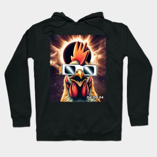 Solar Eclipse Chickens: Funky Tee Celebrating Poultry and Celestial Phenomena Hoodie